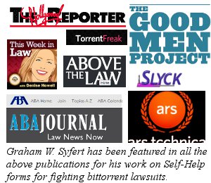 Hollywood Reporter, Above the Law, ABA Journal, Torrentfreak